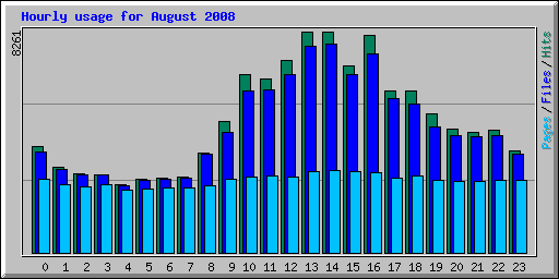 Hourly usage for August 2008